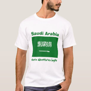Camiseta Sinalizador da Arábia Saudita + Mapa + T-Shirt de