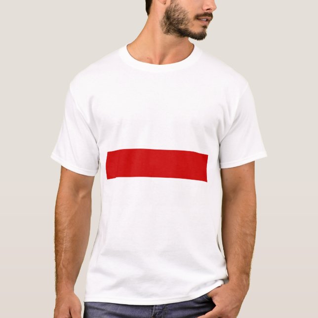 Camiseta Sinalizador da Bielorrússia (Vermelho e Branco) (Frente)