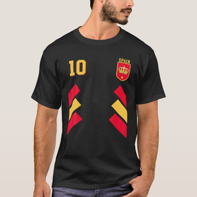 Camiseta Sinalizador da Espanha do futebol da Espanha de fu (Frente)