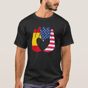 Camiseta Sinalizador da Espanha dos EUA Amizade Irmandade M