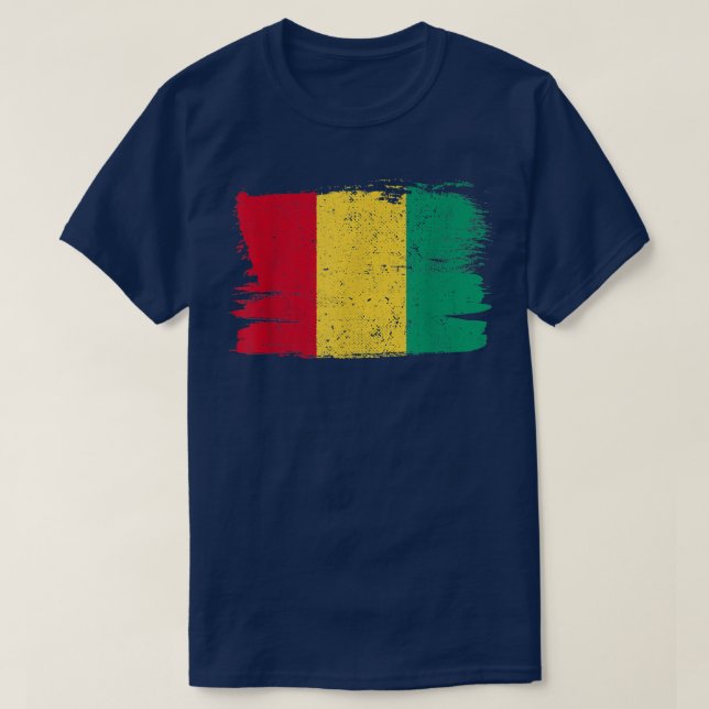 Camiseta Sinalizador da Guiné Amizade Orgulho Orgânica Vint (Frente do Design)
