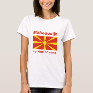 Camiseta Sinalizador da Macedônia do Norte + Mapa + T-Shir