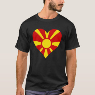 Camiseta Sinalizador da Macedônia do Norte Ofertas de Coraç