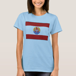 Camiseta Sinalizador da Polinésia Francesa x Mapa T-Shirt