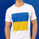Camiseta Sinalizador da Ucrânia frente e trás<br><div class="desc">Camisetas mínimos de impressão frente e verso simples de sinalizador da Ucrânia</div>