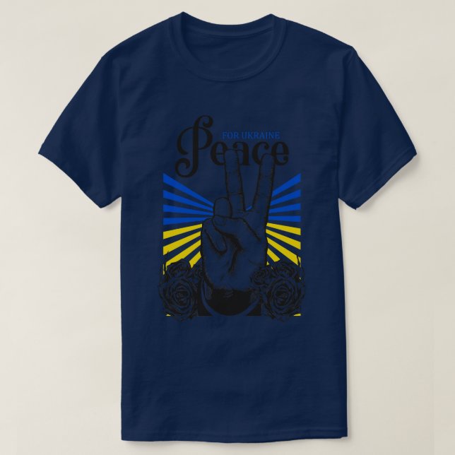 Camiseta Sinalizador Da Ucrânia: Paz Para A Ucrânia (Frente do Design)