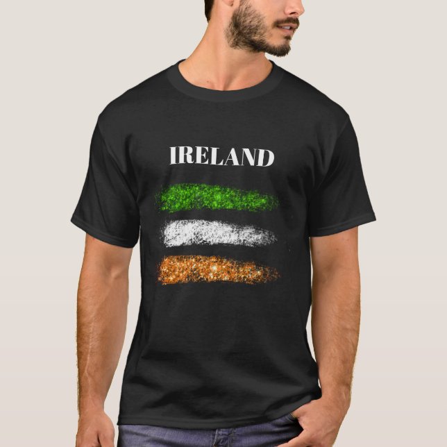 Camiseta *~* Sinalizador de Abstrato simples IRLANDA IRLAND (Frente)