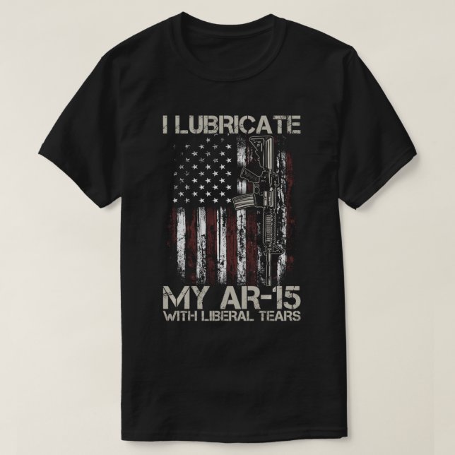 Camiseta Sinalizador De Arma, Lubrifico A Minha Ar-15 Com L (Frente do Design)
