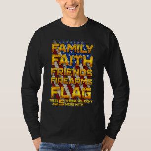 Camiseta Sinalizador de Armas de Fogo de Amigos de Fé Famil
