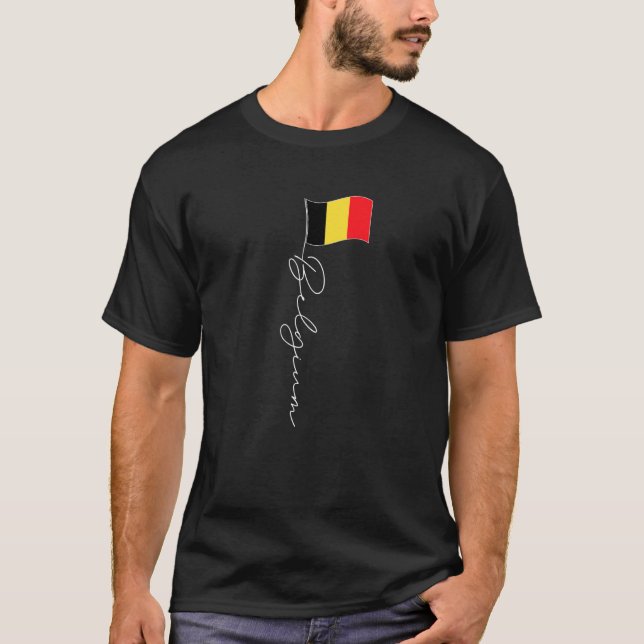 Camiseta Sinalizador de Assinatura Bélgica Pole Elegante Ba (Frente)