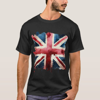 Camiseta Sinalizador de bandeira da União de Cores Aquática
