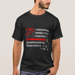 Camiseta Sinalizador de caça de patos fina da linha vermelh