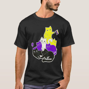 Camiseta Sinalizador de Cat Não Binário Anrogíndio Ge Ident