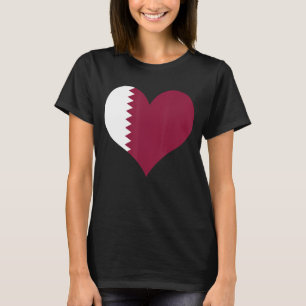 Camiseta Sinalizador de Catar de Coração de Amor