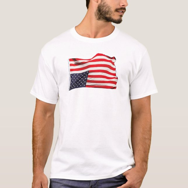 Camiseta Sinalizador De Cima Para Baixo Em T-Shirt Distress (Frente)