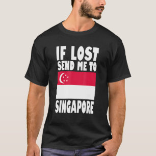 Camiseta Sinalizador de Cingapura Design Se perdido me envi