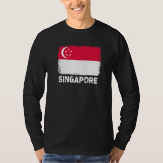Camiseta Sinalizador de Cingapura Suporte a Pessoas Singapu