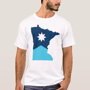 Camiseta Sinalizador de Contorno do Estado do Minnesota Nor