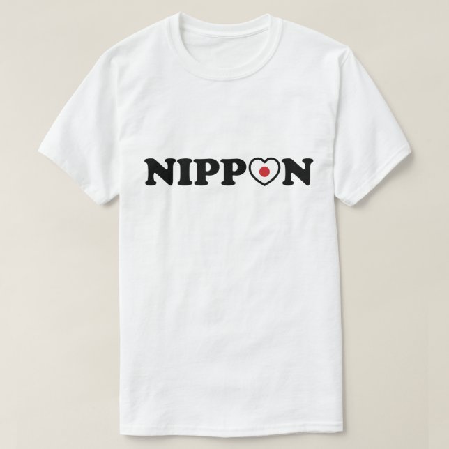 Camiseta Sinalizador de Coração de Amor Nippon (Frente do Design)