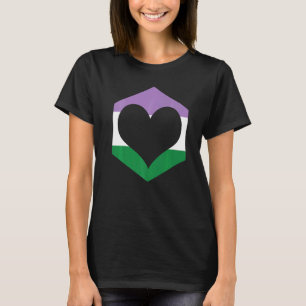Camiseta Sinalizador de Coração do Orgulho do Genderqueer