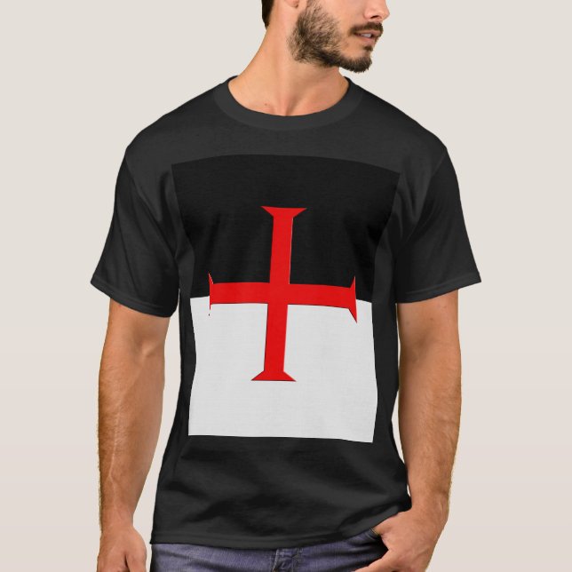 Camiseta Sinalizador de Cruz Templário dos Cavaleiros Medie (Frente)