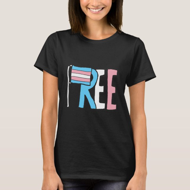 Camiseta Sinalizador de Direitos Trans Gratuitos (Frente)
