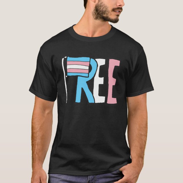 Camiseta Sinalizador de Direitos Trans Gratuitos (Frente)