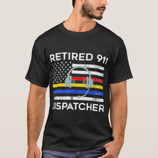 Camiseta Sinalizador de Dispatcher 911 Aposentado (Frente)