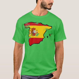 Camiseta Sinalizador de espanha como um cartão de vintage