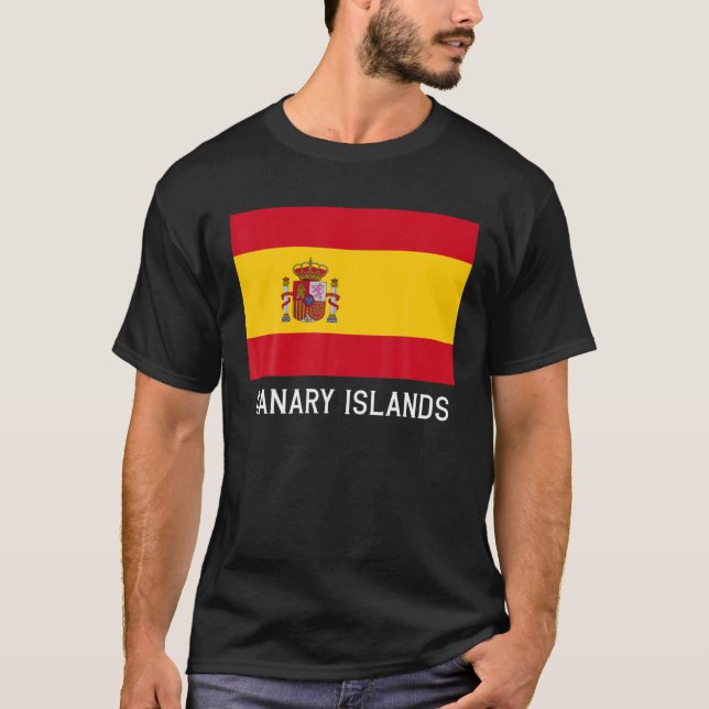 Camiseta Sinalizador de Espanha das Ilhas Canárias Emblem B (Frente)