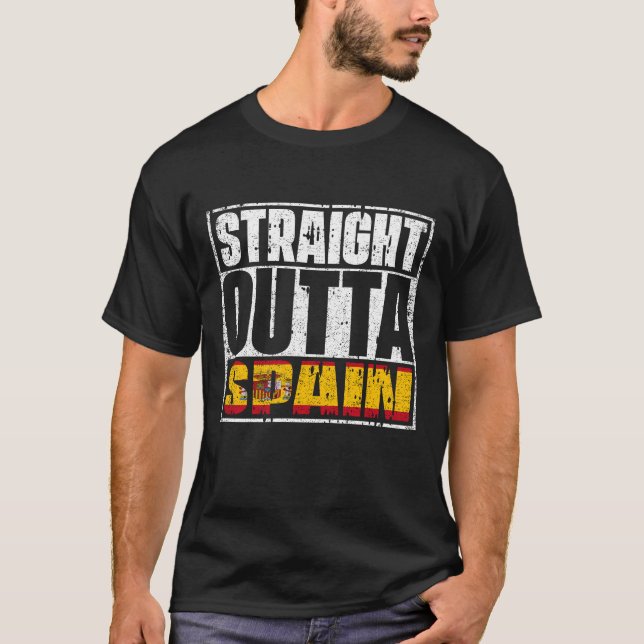 Camiseta Sinalizador de Espanha de Saída do hetero (Frente)