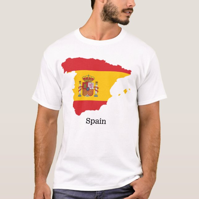 Camiseta Sinalizador de espanha dentro do Mapa do Souvenir (Frente)