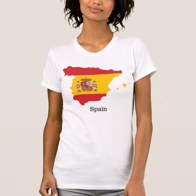 Camiseta Sinalizador de espanha dentro do Mapa do Souvenir (Frente)