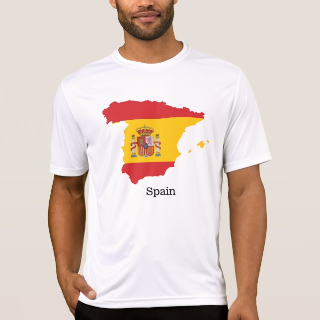 Camiseta Sinalizador de espanha dentro do Mapa do Souvenir (Frente)
