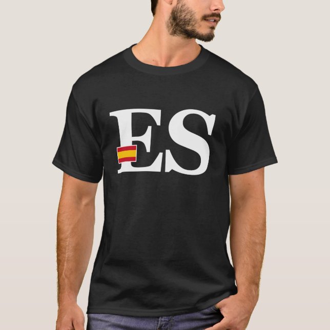 Camiseta Sinalizador de espanha e Iniciais de País (Frente)