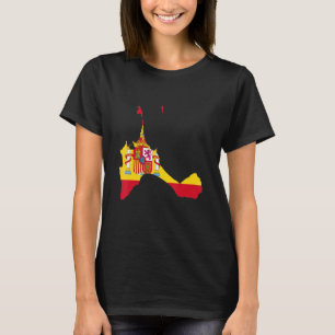 Camiseta Sinalizador de espanha em Formentera outline Forme