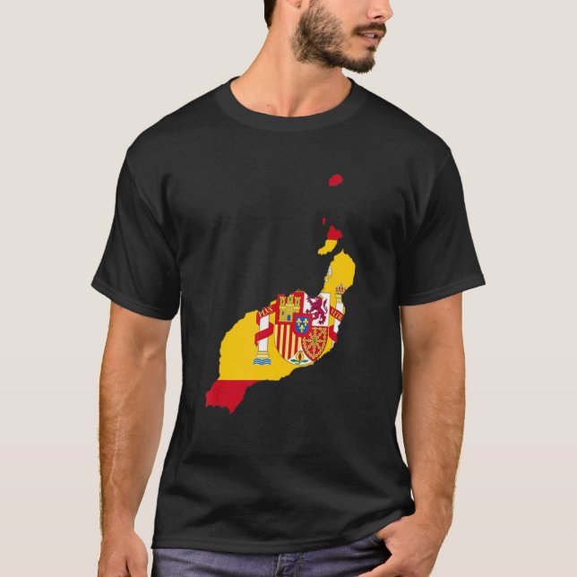 Camiseta Sinalizador de espanha no contorno Lanzarote Lanza (Frente)