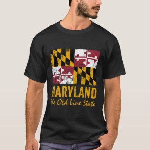 Camiseta Sinalizador de Estado da Linha Antiga de Maryland
