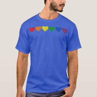 Camiseta Sinalizador de Gay do Orgulho Desenhado à Mão LGBT