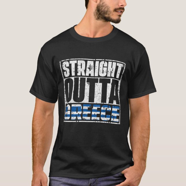 Camiseta Sinalizador de Grécia de Saída do hetero (Frente)
