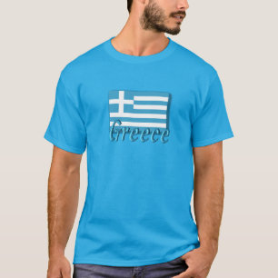 Camiseta Sinalizador de grécia e Grécia