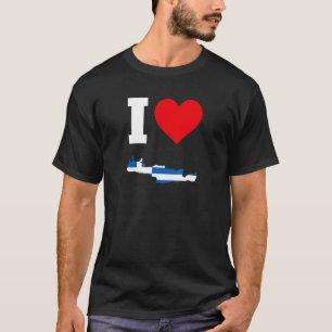 Camiseta Sinalizador de grécia para Crete I Love Crete 1
