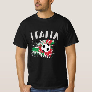 Camiseta Sinalizador de Grunge da Bola de Futebol da Itália