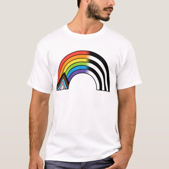 Camiseta Sinalizador de Hetero de Sinalizador de Progresso  (Frente)