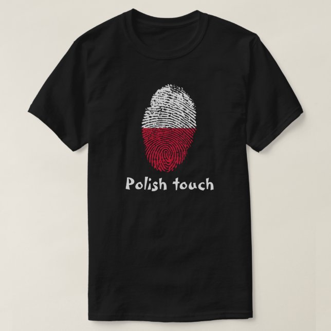 Camiseta Sinalizador de impressões digitais de toque polonê (Frente do Design)