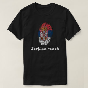 Camiseta Sinalizador de impressões digitais de toque sérvio