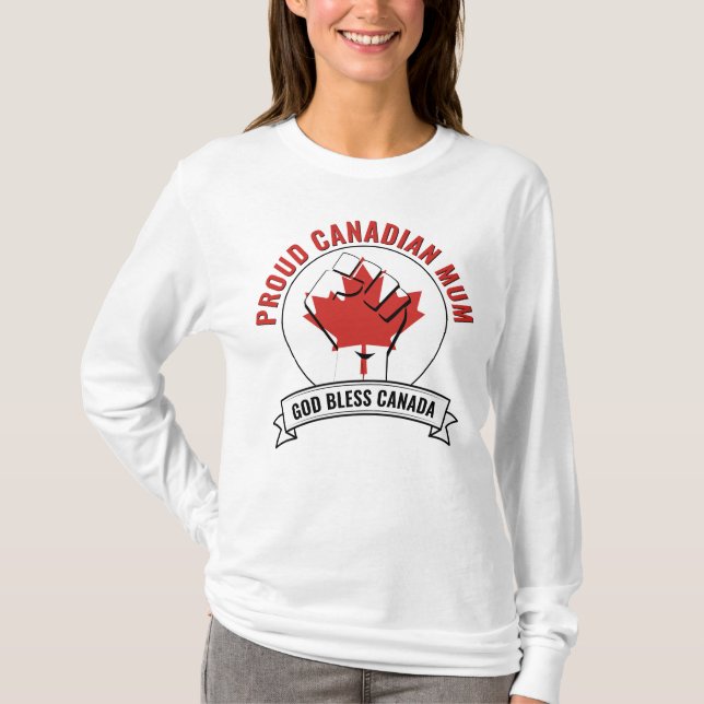 Camiseta Sinalizador de MÃE CANADIANA PROUD Canadá (Frente)