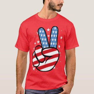 Camiseta Sinalizador de Mão de Sinalização de Paz Americana