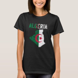 Camiseta Sinalizador de Mapa de Países da Argélia