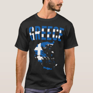 Camiseta Sinalizador de Mapa de Países da Grécia Grega
